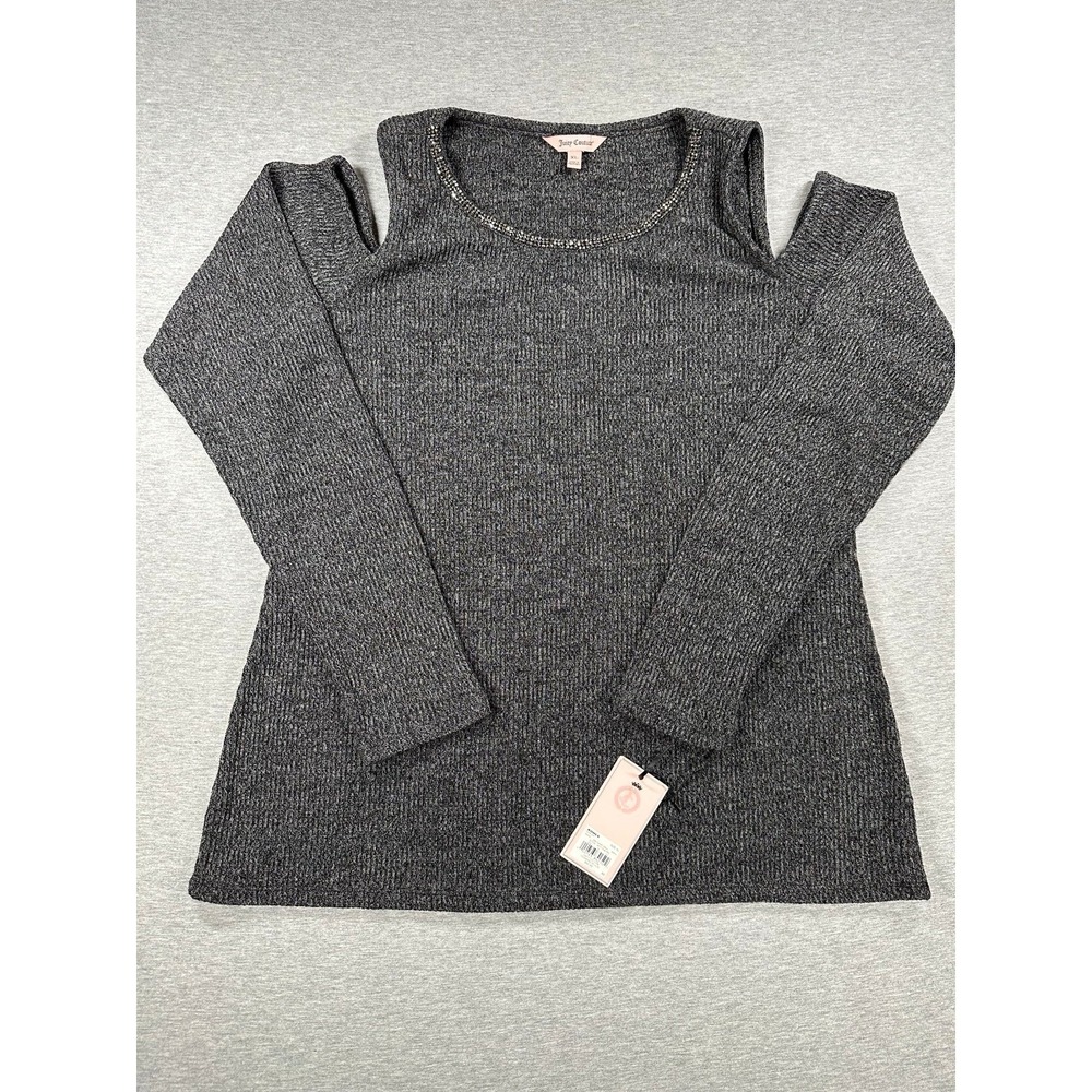 Juicy Couture cold shoulder long sleeve bing collar sweater NWT
